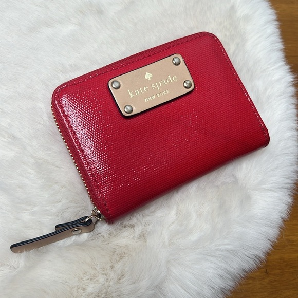 kate spade Handbags - ♠️ Kate Spade Red Patent Leather Zip Wallet